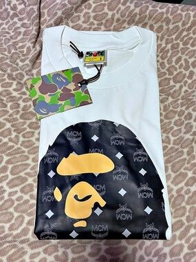 A Bathing Ape BAPE x MCM Camo Ape Head Tee Size Small